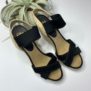 Ninewest wedges 11 black and twine